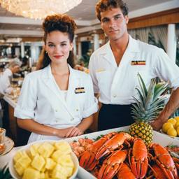 The Captain and the chef at the breakfast buffet, FFF Cruises: Voyage 01 · FFF\CRS\033\012