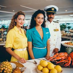The Captain and the chef at the breakfast buffet, FFF Cruises: Voyage 01 · FFF\CRS\033\013