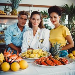 The Captain and the chef at the breakfast buffet, FFF Cruises: Voyage 01 · FFF\CRS\033\021