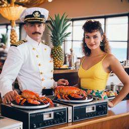 The breakfast buffet with DJ decks, FFF Cruises: Voyage 01 · FFF\CRS\034\002