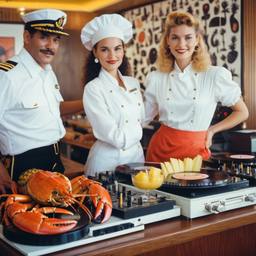 The breakfast buffet with DJ decks, FFF Cruises: Voyage 01 · FFF\CRS\034\003