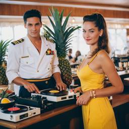 The breakfast buffet with DJ decks, FFF Cruises: Voyage 01 · FFF\CRS\034\018