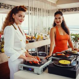 The breakfast buffet with DJ decks, FFF Cruises: Voyage 01 · FFF\CRS\034\020