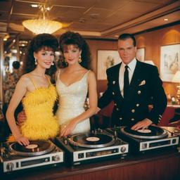 Decks in the dining room, dancers as pineapples and lobsters, FFF Cruises: Voyage 01 · FFF\CRS\036\001