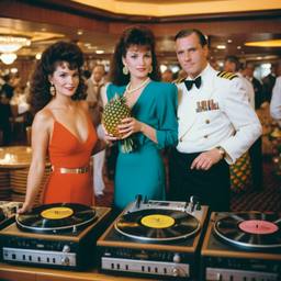Decks in the dining room, dancers as pineapples and lobsters, FFF Cruises: Voyage 01 · FFF\CRS\036\002