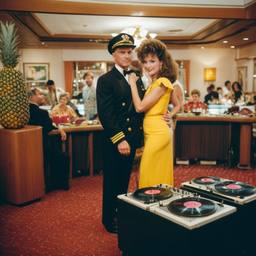 Decks in the dining room, dancers as pineapples and lobsters, FFF Cruises: Voyage 01 · FFF\CRS\036\005