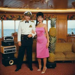 Decks in the dining room, dancers as pineapples and lobsters, FFF Cruises: Voyage 01 · FFF\CRS\036\006