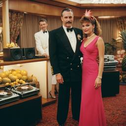 Decks in the dining room, dancers as pineapples and lobsters, FFF Cruises: Voyage 01 · FFF\CRS\036\015