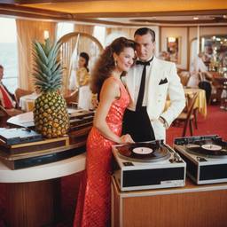 Decks in the dining room, dancers as pineapples and lobsters, FFF Cruises: Voyage 01 · FFF\CRS\036\018
