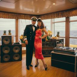 Decks in the dining room, dancers as pineapples and lobsters, FFF Cruises: Voyage 01 · FFF\CRS\036\020