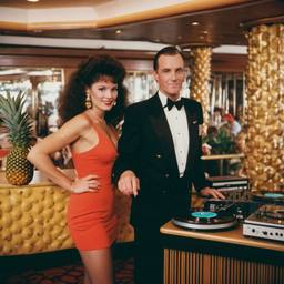 Decks in the dining room, dancers as pineapples and lobsters, FFF Cruises: Voyage 01 · FFF\CRS\036\021