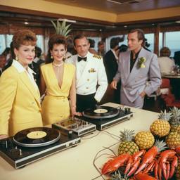 Decks in the dining room, passengers as pineapples and lobsters, FFF Cruises: Voyage 01 · FFF\CRS\037\004