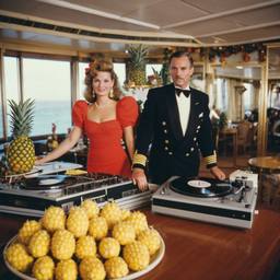 Decks in the dining room, passengers as pineapples and lobsters, FFF Cruises: Voyage 01 · FFF\CRS\037\010