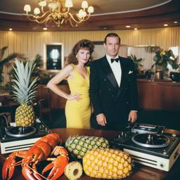 Decks in the dining room, passengers as pineapples and lobsters, FFF Cruises: Voyage 01 · FFF\CRS\037\012