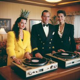 Decks in the dining room, passengers as pineapples and lobsters, FFF Cruises: Voyage 01 · FFF\CRS\037\014