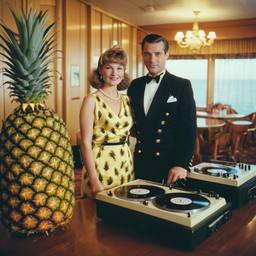 Decks in the dining room, passengers as pineapples and lobsters, FFF Cruises: Voyage 01 · FFF\CRS\037\020