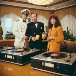 Decks in the dining room, passengers as pineapples and lobsters, FFF Cruises: Voyage 01 · FFF\CRS\037\024