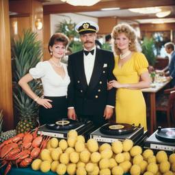 Decks in the dining room, passengers as pineapples and lobsters, FFF Cruises: Voyage 01 · FFF\CRS\037\031