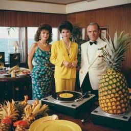 Decks in the dining room, passengers as pineapples and lobsters, FFF Cruises: Voyage 01 · FFF\CRS\037\033