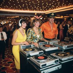 Decks in the disco, pineapple and lobster costumes, FFF Cruises: Voyage 01 · FFF\CRS\040\004