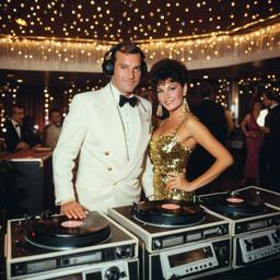 Decks in the disco, pineapple and lobster costumes, FFF Cruises: Voyage 01 · FFF\CRS\040\008