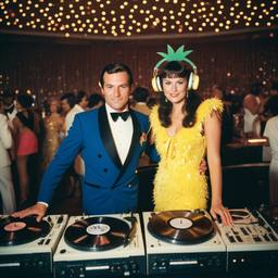 Decks in the disco, pineapple and lobster costumes, FFF Cruises: Voyage 01 · FFF\CRS\040\009