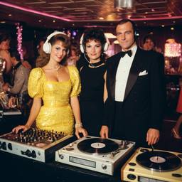 Decks in the disco, pineapple and lobster costumes, FFF Cruises: Voyage 01 · FFF\CRS\040\011