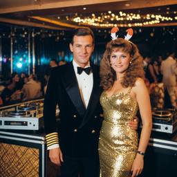 Decks in the disco, pineapple and lobster costumes, FFF Cruises: Voyage 01 · FFF\CRS\040\015