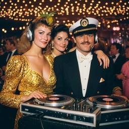 Decks in the disco, pineapple and lobster costumes, FFF Cruises: Voyage 01 · FFF\CRS\040\016
