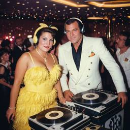 Decks in the disco, pineapple and lobster costumes, FFF Cruises: Voyage 01 · FFF\CRS\040\017