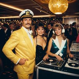Decks in the disco, pineapple and lobster costumes, FFF Cruises: Voyage 01 · FFF\CRS\040\025