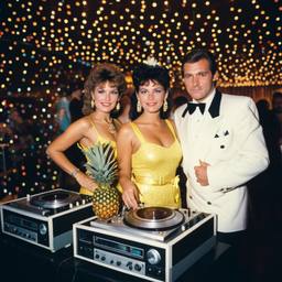 Decks in the disco, pineapple and lobster costumes, FFF Cruises: Voyage 01 · FFF\CRS\040\026