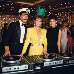 Decks in the disco, pineapple and lobster costumes, FFF Cruises: Voyage 01 · FFF\CRS\040\034