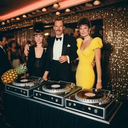 Decks in the disco, pineapple and lobster costumes, FFF Cruises: Voyage 01 · FFF\CRS\040\035
