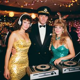 Decks in the disco, pineapple and lobster costumes