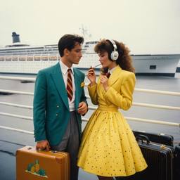 Rainy day, headphones and vinyl on the dock, FFF Cruises: Voyage 01 · FFF\CRS\046\009