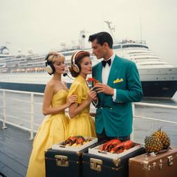 Rainy day, headphones and vinyl on the dock, FFF Cruises: Voyage 01 · FFF\CRS\046\013