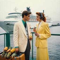 Rainy day, headphones and vinyl on the dock, FFF Cruises: Voyage 01 · FFF\CRS\046\019