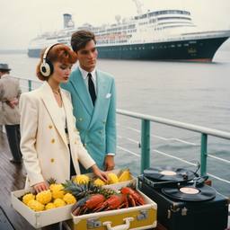 Rainy day, headphones and vinyl on the dock, FFF Cruises: Voyage 01 · FFF\CRS\046\020