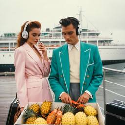 Rainy day, headphones and vinyl on the dock, FFF Cruises: Voyage 01 · FFF\CRS\046\025