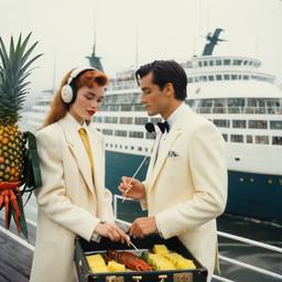 Rainy day, headphones and vinyl on the dock, FFF Cruises: Voyage 01 · FFF\CRS\046\028