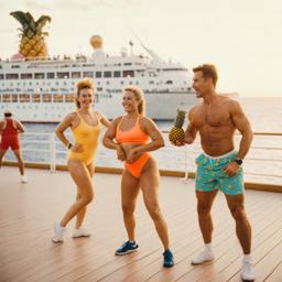 Overweight aerobics with pineapples and lobsters (surreal), FFF Cruises: Voyage 01 · FFF\CRS\048\002