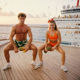 Overweight aerobics with pineapples and lobsters (surreal), FFF Cruises: Voyage 01 · FFF\CRS\048\003