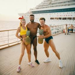 Overweight aerobics with pineapples and lobsters (surreal), FFF Cruises: Voyage 01 · FFF\CRS\048\005