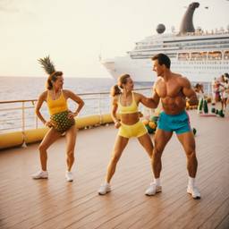Overweight aerobics with pineapples and lobsters (surreal), FFF Cruises: Voyage 01 · FFF\CRS\048\007