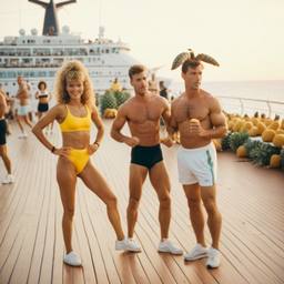 Overweight aerobics with pineapples and lobsters (surreal), FFF Cruises: Voyage 01 · FFF\CRS\048\010