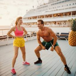 Overweight aerobics with pineapples and lobsters (surreal), FFF Cruises: Voyage 01 · FFF\CRS\048\011