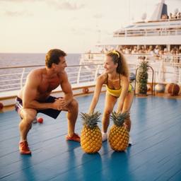 Overweight aerobics with pineapples and lobsters (surreal), FFF Cruises: Voyage 01 · FFF\CRS\048\015