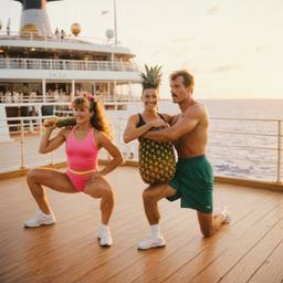 Overweight aerobics with pineapples and lobsters (surreal), FFF Cruises: Voyage 01 · FFF\CRS\048\023