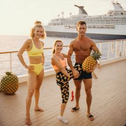 Overweight aerobics with pineapples and lobsters (surreal), FFF Cruises: Voyage 01 · FFF\CRS\048\024